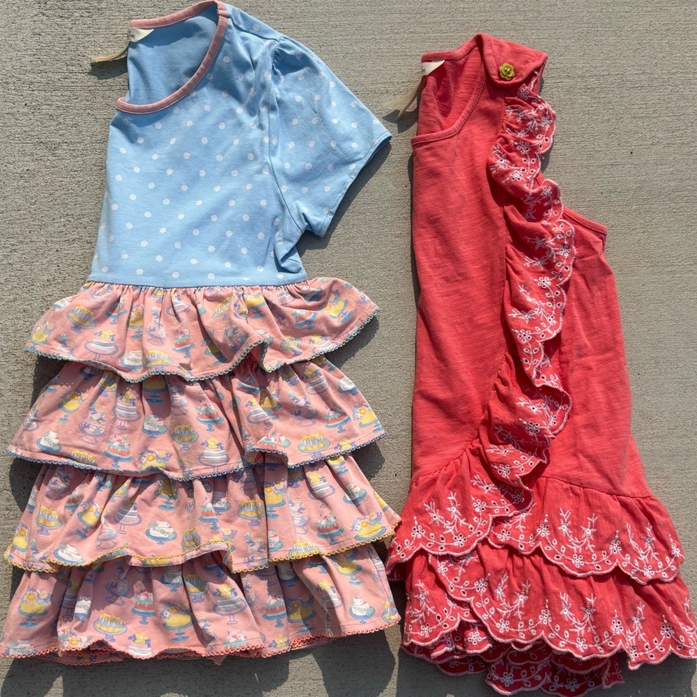 (Lot of 2) EUC Matilda Jane ruffle Dresses Size 14